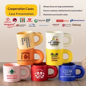 Taza Gruesa Creativa con Asa Grande, Taza <span class=keywords><strong>de</strong></span> Agua <span class=keywords><strong>de</strong></span> Cerámica, Linda, <span class=keywords><strong>de</strong></span> Alto Valor Estético, Diseño Encantador, Taza Promocional con Logotipo Personalizado - Product Image 1