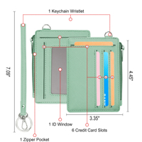 Dompet Kartu Kredit Pendek Tipis Wanita Model Gelang, Bahan Kulit Sintetis Anti RFID, Ritsleting, Lapisan Nilon