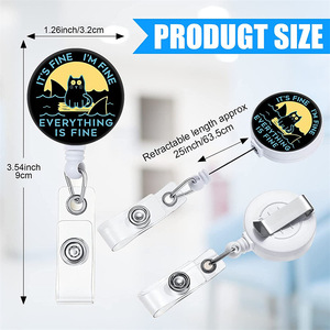 Clips para credenciales bonitos y divertidos con tiradores, diseños de flores, etiquetas retráctiles con diseños de dibujos animados de médicos/profesores/personal, regalos decorativos. - Product Image 3