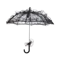 Guarda-chuva da dama de honra bordado, guarda-sol preto para festa de casamento, adereços de fotografia