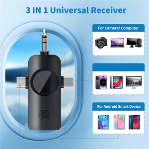 Micro Điện Dung Không Dây Lavalier Mic Có Ống Chống Gió Đầu Thu 3.5 Mm Cho Cuộc Họp Vlogging Kẹp Cổ Máy Tính Để Bàn Mới - Product Image 3