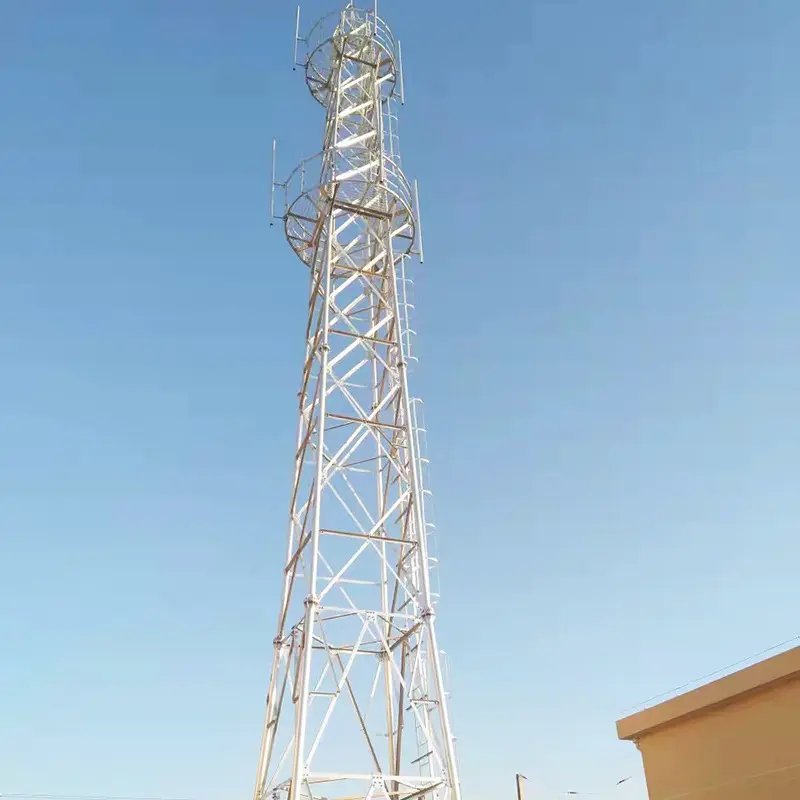 Factory Production 4-leg Steel Pylon 5km Wifi Transmitter And Receiver Angular Lattice Microwave Wireless Support Radio Tower