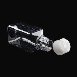 زجاجات بلاستيكية مربعة الشكل PET أو PETG 250 مل 500 مل 1000 مل زجاجات بلاستيكية شفافة للمعمل زجاجة بلاستيكية عازلة صناعية - Product Image 3