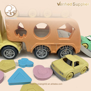 Camion porteur de jouets unisexe pour bambins <span class=keywords><strong>remorque</strong></span> acousto-optique <span class=keywords><strong>avec</strong></span> rangement petites voitures camion de paille de blé jouet <span class=keywords><strong>jeu</strong></span> d'association - Product Image 4