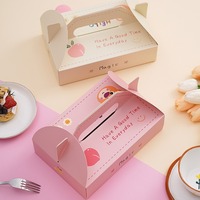 Boîte d'emballage de gâteau de mode de haute qualité Boîte de papier d'impression de logo personnalisé pour gâteau Macarons Boîte à dessert Emballage cadeau avec poignée