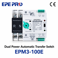 Saklar Transfer Otomatis Fotovoltaik EPEPRO 2P 32A 220V ATS Saklar Pengalih Daya Ganda untuk Sistem Energi Surya