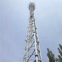 20 25 30 35 40 42 45 48 50 52 55 60 65 M Mètre Mât Pylône Tubulaire Fer À 3 Pattes de Télécommunication Tube En Acier autoportant Tour
