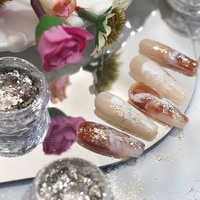 Vente chaude Argent Glitter Cristal Flocons Ongles Métal Miroir Champagne Paillettes Holographique Poudre Galaxy Nail Art Paillettes
