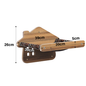 Hamaca de madera maciza con forma de seta extraíble para gato, cama montada en la pared, gran oferta - Product Image 1