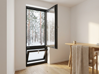 Ventana de Aluminio con Vidrio Templado de Lujo, Aislamiento Acústico, Resistencia al Calor y a Impactos, Apertura y Colocación Externa