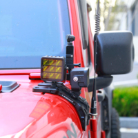 2 supports de montage en aluminium pour éclairage de pilier A pour Jeep Wrangler JL, support de fixation pour éclairage LED de capot, accessoires tout-terrain 4x4