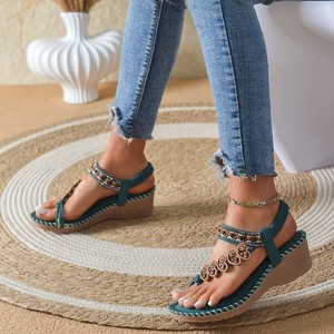Elegant Black Suede Pointed Toe Heeled <b>Sandals</b> With Rhinestone Decoration Low Block Heel Slip-On Women's Shoes wholesale - Product Image 2