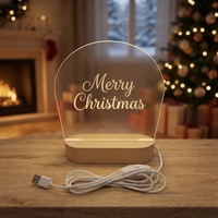 Veilleuse LED avec base en bois, tableau de messages effaçable, interrupteur USB, design créatif, décoration de chambre à coucher faite à la main, cadeaux de mariage/de famille