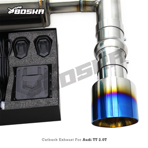 ท่อไอเสียแบบ Catback พร้อมวาล์วเก็บเสียงสำหรับ Audi TT/TTS 2.0T ปี 2010-2019 ยี่ห้อ Boska ทำจากสแตนเลส ปลายท่อสีฟ้าไหม้ - Product Image 6