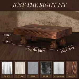 Solid Wood Square Decorative Tray Rustic Design Bathroom Organization Desktop Display Stand - Product Image 5