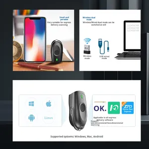 Çevik Siyah Barkod Okuyucu Tabancası X2 QR Kod 2D Tarama Giyilebilir Asılı Tasarım Süpermarket/Kasiyer Kullanımı için Kablosuz - Product Image 4