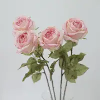 DREA מכירה לוהטת חדש סגנון 62 cm בציר עלה פו מלאכותי ורדים ורוד לבן ירוק מגוון צבעים