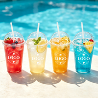 Gobelets jetables en plastique PET pour thé boba, café glacé, smoothies et thé au lait à emporter, transparents avec couvercles dôme – Vente en gros