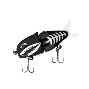 60mm 6,5G Material ABS hundimiento lento cebo de deslizamiento de 2 secciones con cola suave sonajero pequeño nadar articulado Swimbait señuelo de pesca cebo - Product Image 2