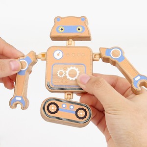 Jouets en bois en gros, jouets éducatifs Montessori pour enfants, jouets en bois créatifs, robots à assembler pour enfants - Product Image 3