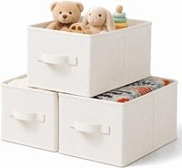 Boîtes de rangement pliables durables avec couvercle, grande capacité, en tissu de lin, conteneurs de rangement pour jouets, équipés de poignées