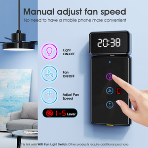 Interrupteur tactile intelligent Tuya WiFi pour ventilateur et éclairage, 2 gangs, norme américaine, avec contrôle par application et prise en charge de l'assistant vocal - Product Image 3