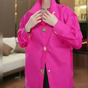 Camicie e Bluse di Lusso da <span class=keywords><strong>Donna</strong></span> in Cotone dal Design <span class=keywords><strong>Oversize</strong></span> a Manica Lunga - Product Image 1