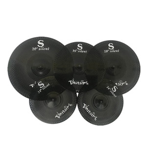Platillos de Bajo Volumen Vansir de 16 Pulgadas de Aleación con Sonido Profesional, Juego Combinado Negro para Práctica de Batería en Casa o en el Aula - Product Image 4