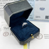 Bague de fiançailles unisexe vintage en or massif 14 carats avec trois pierres rondes en diamant cultivé en laboratoire certifié IGI CVD 1 2 3 carats
