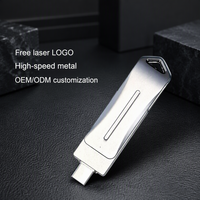 Clé USB OTG 64 Go 128 Go Double USB C USB 2.0 3.0 pour iPhone Téléphone Mobile Android Haute Vitesse Logo Personnalisé 64 Mo-128 Go