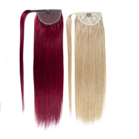 Extension de queue de cheval à cordon de serrage 100% cheveux humains Remy, lisse, pour le marché de l'esthétique discrète, de luxe et de prospérité