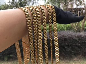 <span class=keywords><strong>Collana</strong></span> <span class=keywords><strong>Personalizzata</strong></span> Placcata Oro, Design Classico, <span class=keywords><strong>Collana</strong></span> con Cornice Nugget Rollie per Donna e Uomo, Gioielli con Catena a Maglia Cubana - Product Image 6