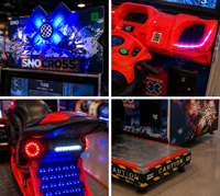 Machine d'arcade de course de motoneige d'occasion en métal et plastique, simulateur de conduite à monnayeur pour 1 joueur, pour enfants, en anglais, pour centre de jeux FEC