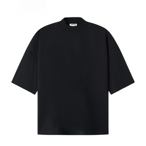 Người Đàn Ông Của Heavyweight 310G Áo Thun Mát Sorona Tối Giản Quá Khổ Nửa Cao Cổ T-Shirt 100% Cotton Mùa Hè Sạch Phù Hợp T-Shirts - Product Image 4
