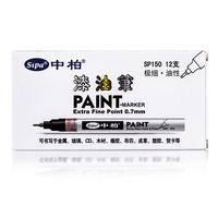 Marqueur permanent à peinture SP150, 8 couleurs, pointe extra fine de 0,7 mm, encre à base d'huile pour surfaces lisses, tableau blanc, bureau, école