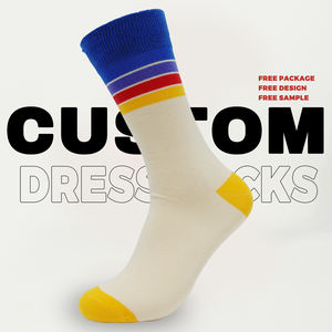 Chaussettes habillées unisexes personnalisées neuves, lignes jacquard, qualité <span class=keywords><strong>beige</strong></span>, nouvelles chaussettes en coton pour Noël - Product Image 2