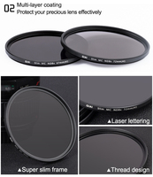 Filtre d'objectif d'appareil photo ND8 ND16, multi-couches, ultra-fin, à densité neutre, en verre optique pour photographie DSLR et hybride 49-95mm