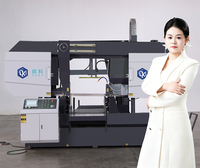 Machine à scier à ruban horizontale CNC industrielle, commande PLC pour la découpe de l'acier en production de masse