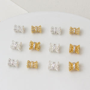 6-7 мм латунная полая двухслойная колпачок с лотосом 14K 18K Большая маленькая разделительная бусина колпачок для браслета «сделай сам», ожерелья, ювелирные аксессуары - Product Image 1