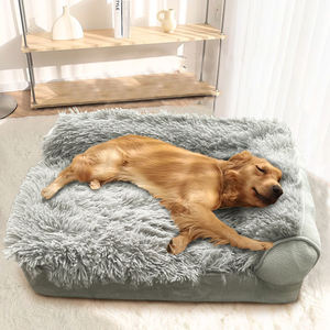 Atmungsaktives ortho pä disches graues Shaggy Faux Fur Crate Foam Ortho pä disches Hunde betts ofa mit rutsch festem Boden - Product Image 5