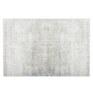 Alfombra Italiana Abstracta Rectangular, Imitación de Cachemira, Color Gris Claro, para Sala de Estar o Dormitorio, Cobertura Total, Fácil Cuidado - Product Image 1