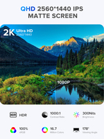 Moniteur PC de bureau incurvé UMax 22 pouces 2K/1440P 120% SRGB Écran IPS rétroéclairé WLED Utilisé 60Hz Gaming Haut-parleur intégré Mac PS5