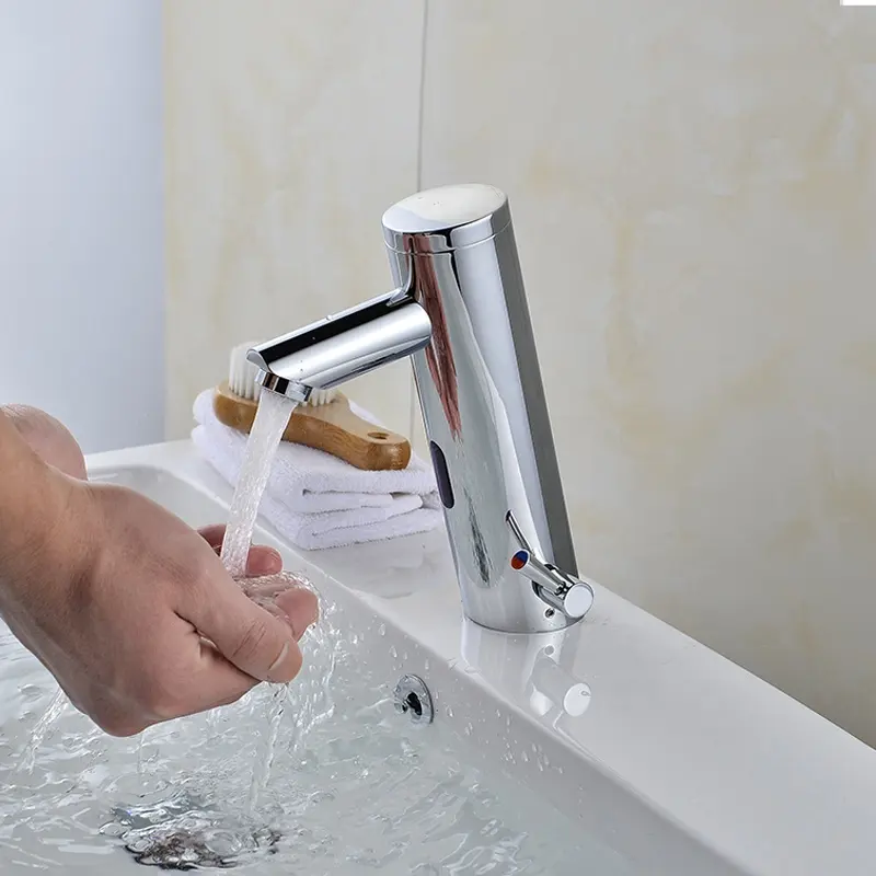 Eller serbest kızılötesi su dokunun eller fotoselli soğuk endüktif elektrik havza musluk banyo otomatik sensör fotoselli musluk