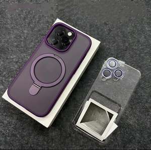 Coque de téléphone magnétique avec protection d'objectif, finition mate effet peau, compatible iPhone 17 Pro et iPhone 15 - Product Image 4