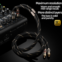 Câble audio OFC Hifi double RCA 6,5 mm mâle-mâle à double blindage pour systèmes de mixage, d'amplification et de microphones