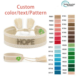 Braccialetti Personalizzati con <span class=keywords><strong>Testo</strong></span> d'Amore, Fatti a Mano, Regolabili, Intrecciati, con Ricamo e Nappine, Regalo per Coppie e San Valentino - Product Image 5