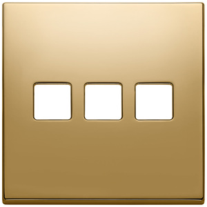 Flat Gold Plate Wall <b>Switch</b> 3 Gang 9.5 Cm Length 1.4 Cm Height - Product Image 1