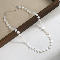 Collier Bohème en Forme de Feuille de 8 mm RINNTIN PSN12 en Argent Sterling 925 avec Fermoir Coquillage pour Femme - Vente en Gros
