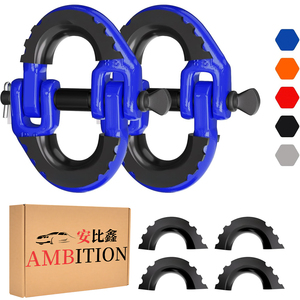 Connecteur de chaîne de sécurité AMBITION, maillon de 1/2 pouce, <span class=keywords><strong>attelage</strong></span> de remorquage, accouplement Hammerlock, lot de 2, acier allié G80, connecteur de chaîne de remorquage - Product Image 1
