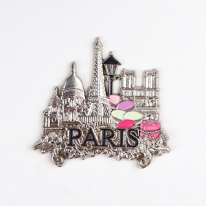 Factory <strong>Wholesale</strong> Custom Design Zinc Alloy France Paris Souvenir 3D Metal <strong>Fridge</strong> <strong>Magnet</strong> - Product Image 3
